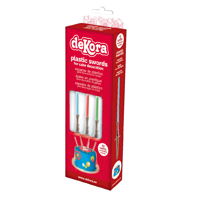 12 BLISTERS 12 PLASTIC SWORDS 10CM