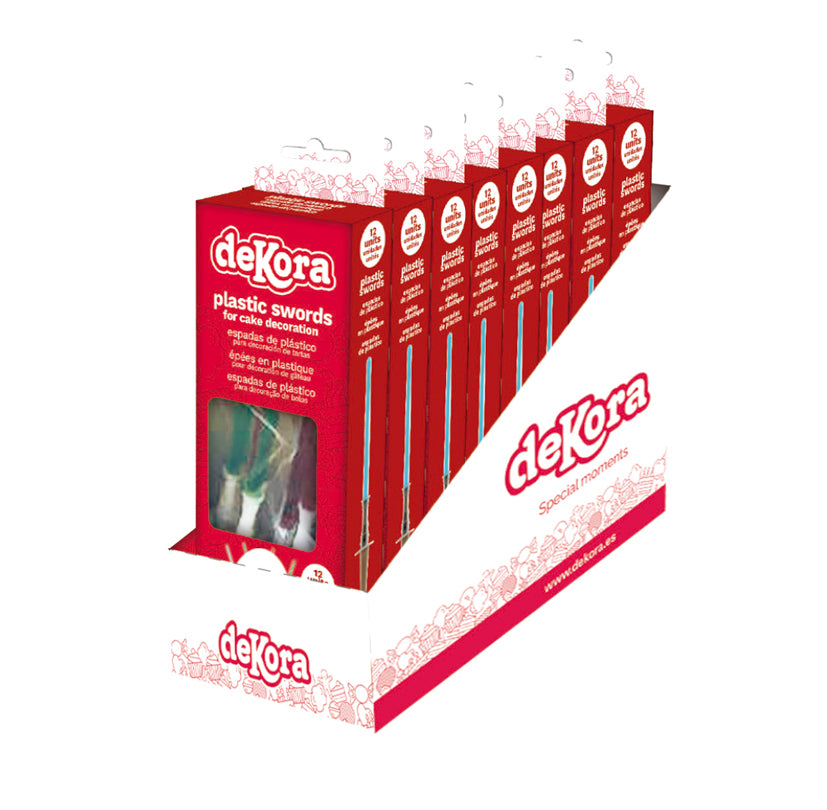 12 BLISTERS 12 EPEES LASER PLASTIQUE 10CM