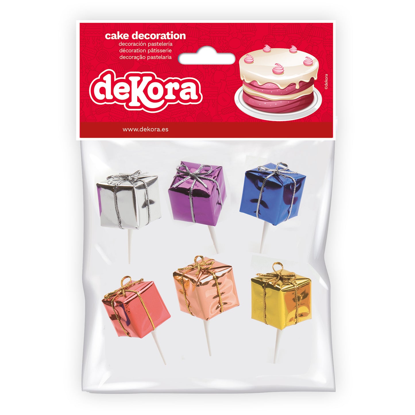 CAKE TOPPER FIGURA PLASTICO REGALOS 6 UDS