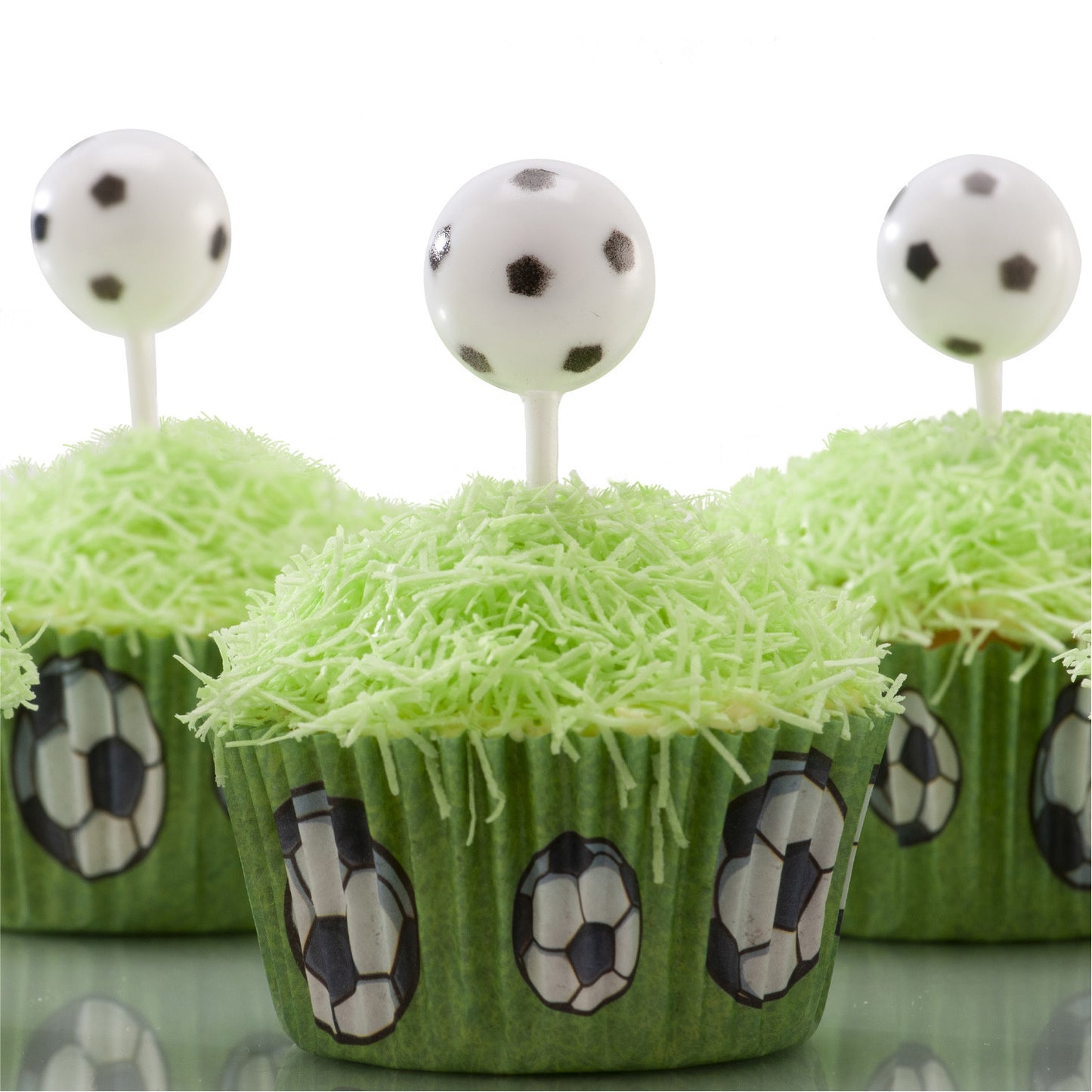 CAKE TOPPER FIGURE DI PLASTICA PALLONI DA CALCIO 6 PZ, 12 SACCHETTI