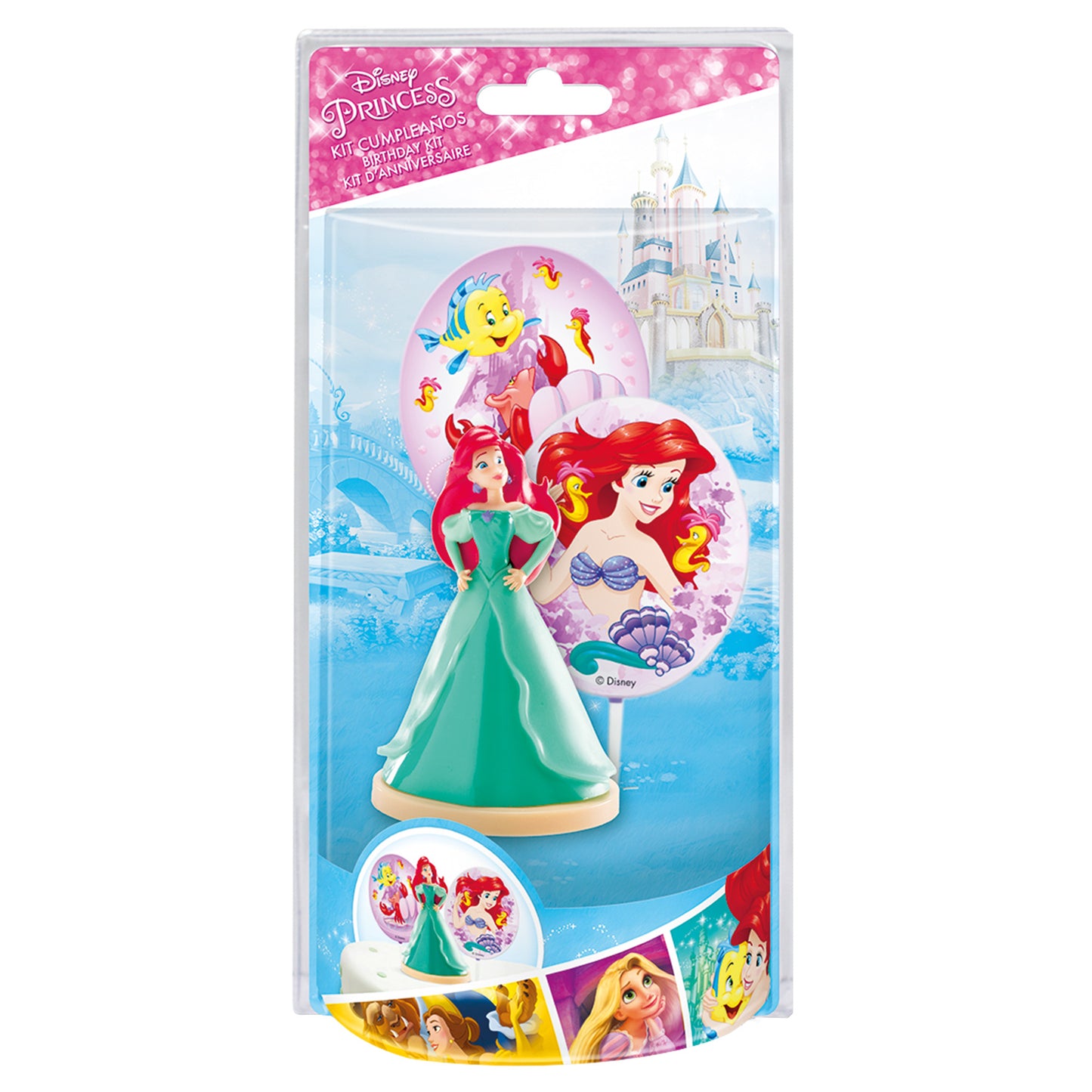 KIT PVC CON PINCHOS "PRINCESA ARIEL" PARA DECORAR TARTAS