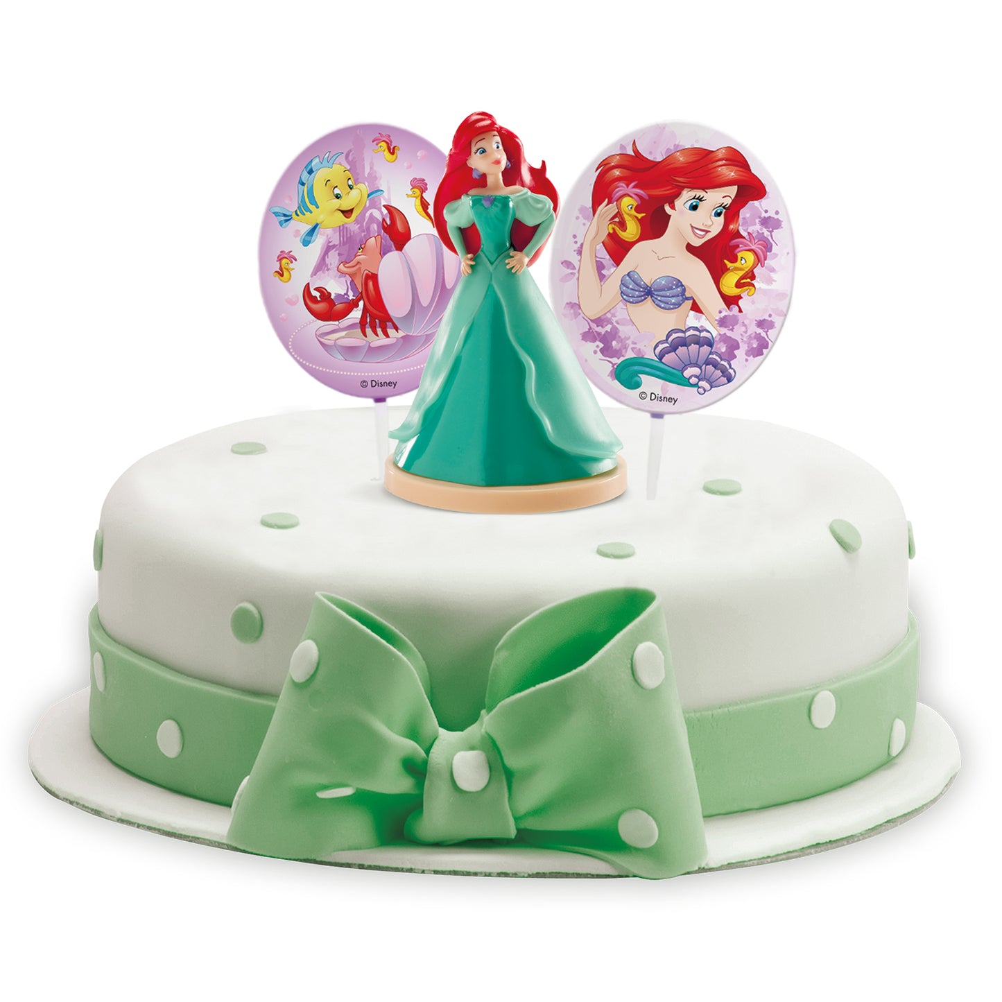 "KIT PVC CON TOPPER "PRINCIPESSA ARIEL" PER DECORARE TORTE"