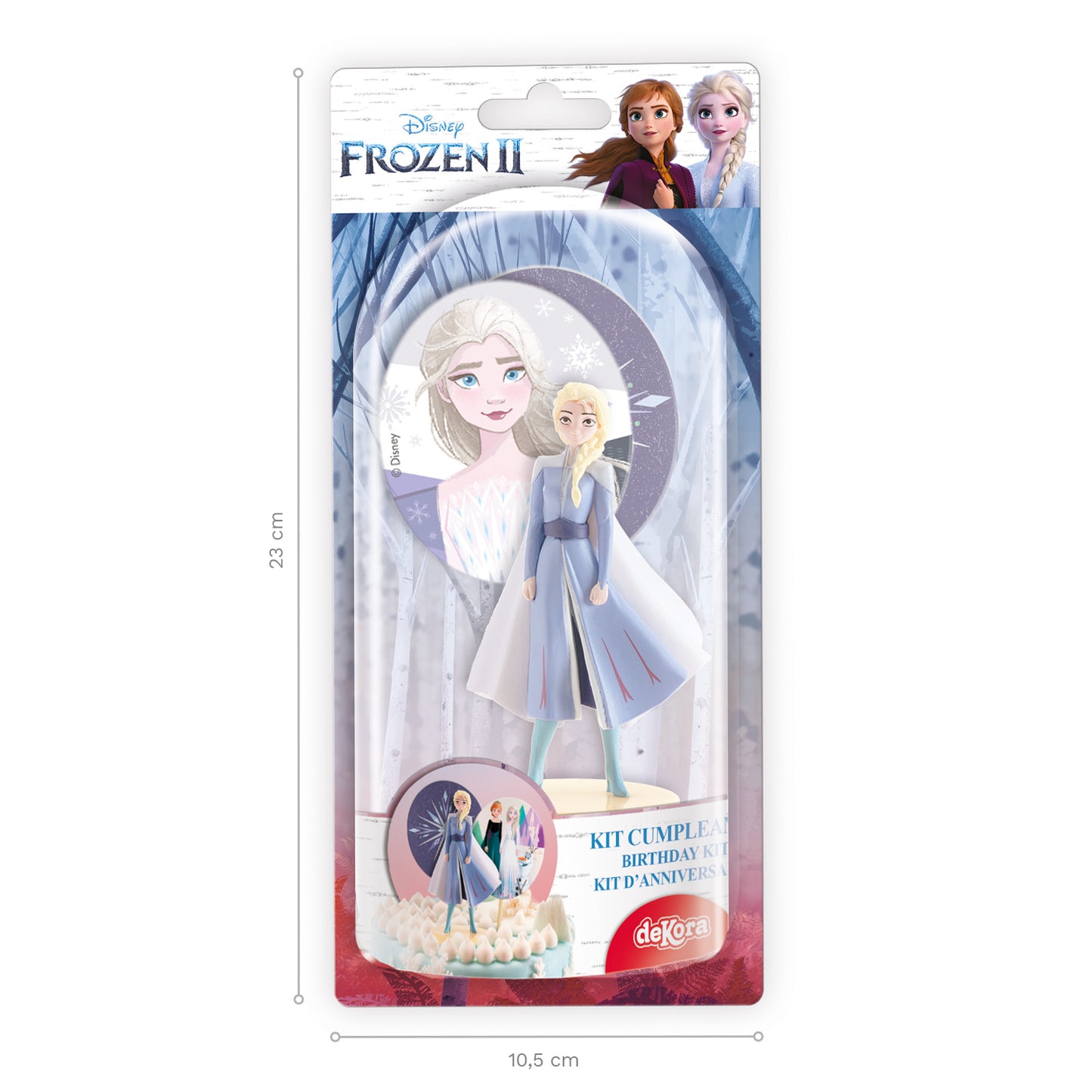 KIT PVC CON PINCHOS FROZEN 2 ELSA PARA DECORAR TARTAS