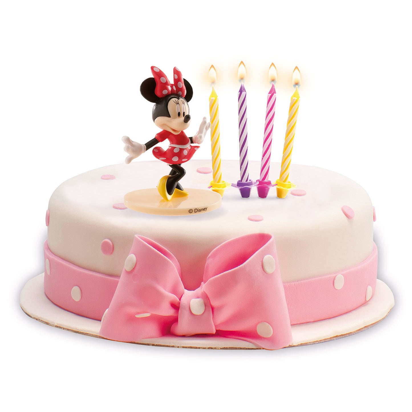 KIT PVC RETAIL MINNIE MOUSE AVEC 10 BOUGIES POUR DÉCORER LES GÂTEAUX