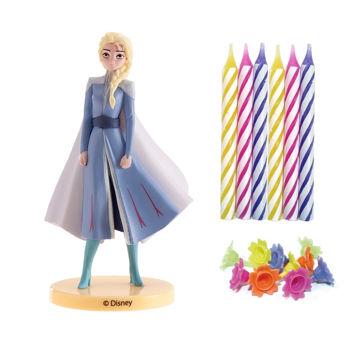 KIT PVC RETAIL FROZEN COM 10 VELAS PARA DECORAR BOLOS