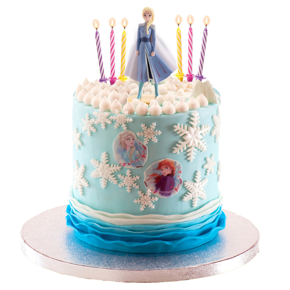 KIT PVC RETAIL FROZEN AVEC 10 BOUGIES POUR DÉCORER LES GÂTEAUX