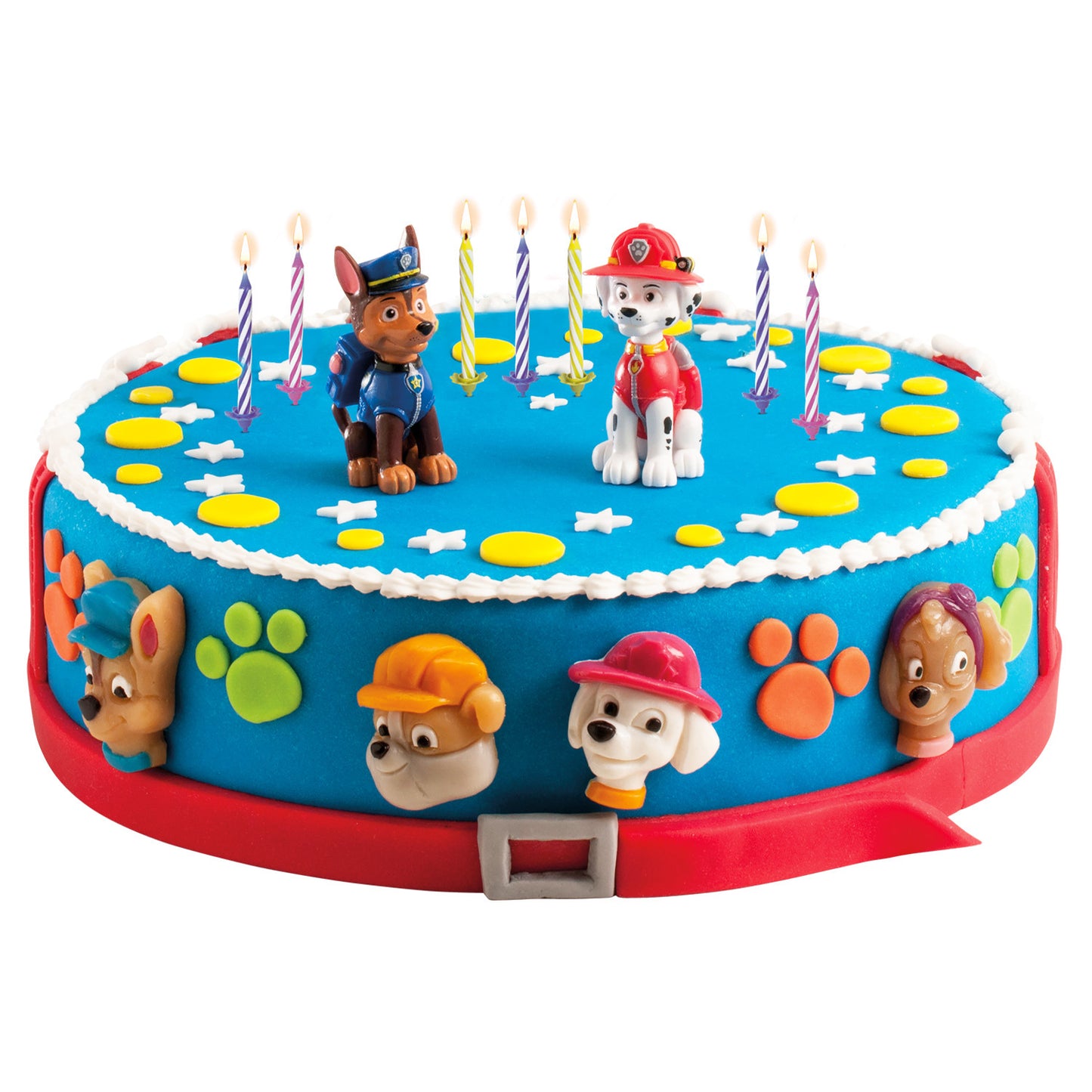 KIT PVC RETAIL PAW PATROL CON 10 VELAS PARA DECORAR TARTAS