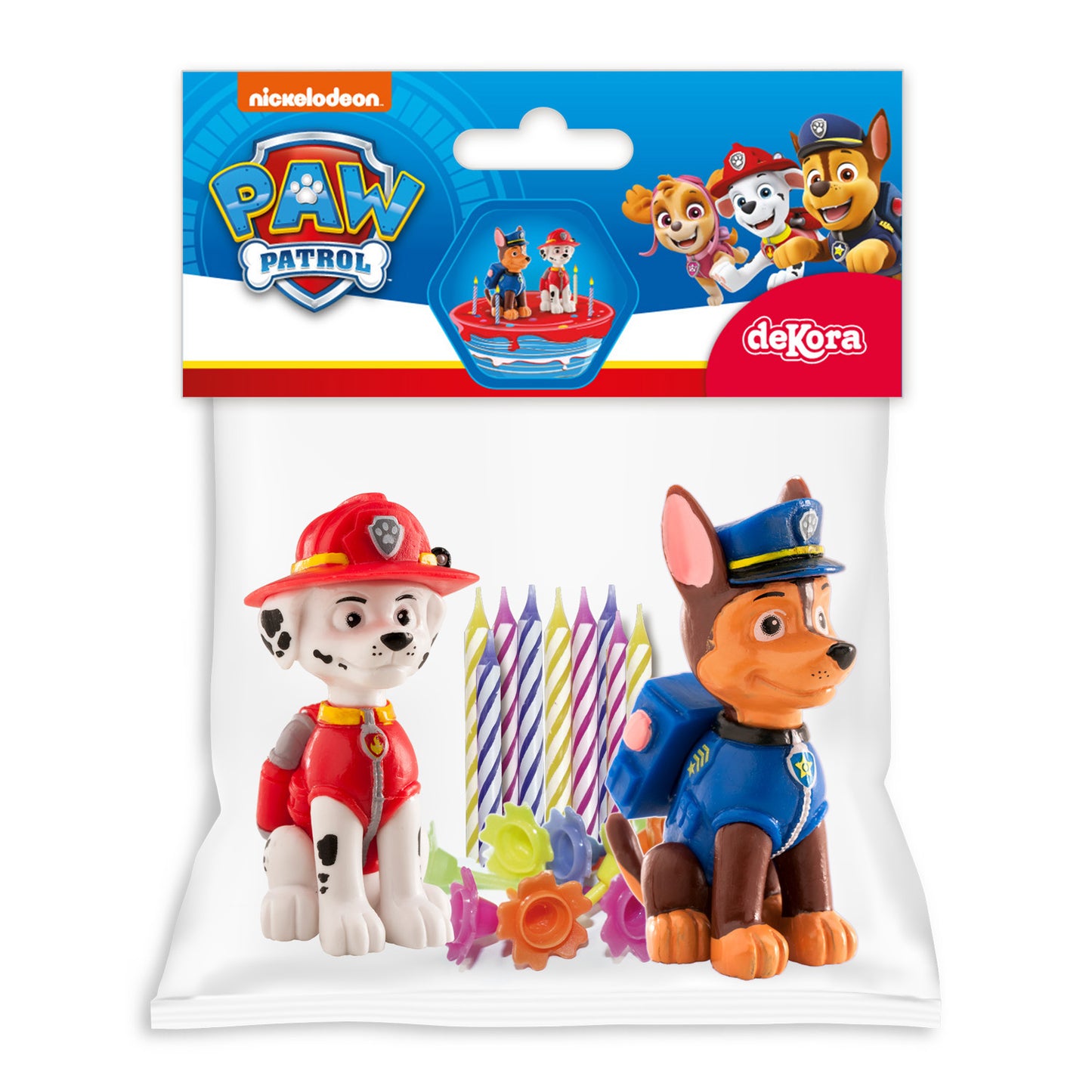 KIT PVC RETAIL PAW PATROL CON 10 VELAS PARA DECORAR TARTAS