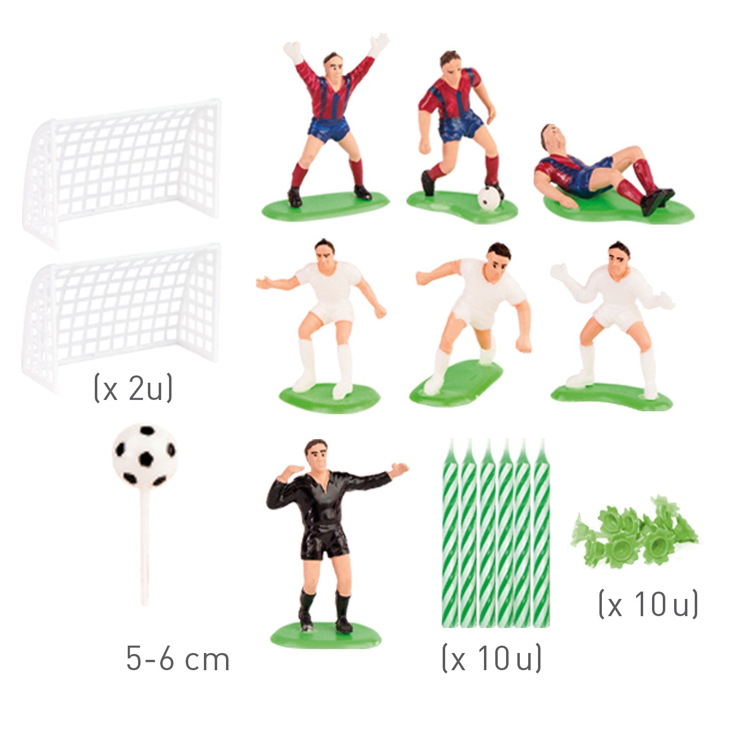 PVC RETAIL KIT FOOTBALL WITH 10 CANDLES TO DECORATE CAKES