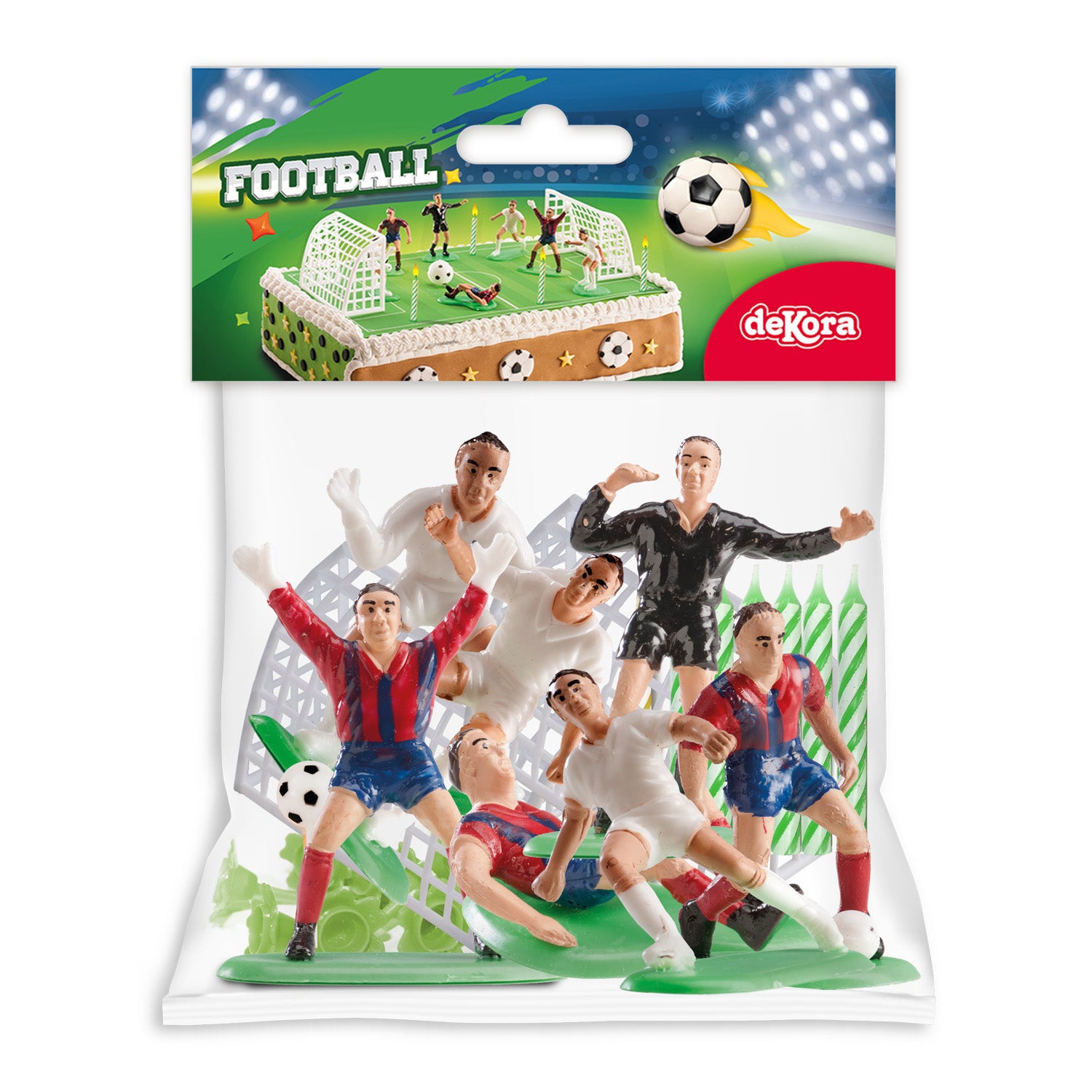 PVC RETAIL KIT FOOTBALL WITH 10 CANDLES TO DECORATE CAKES