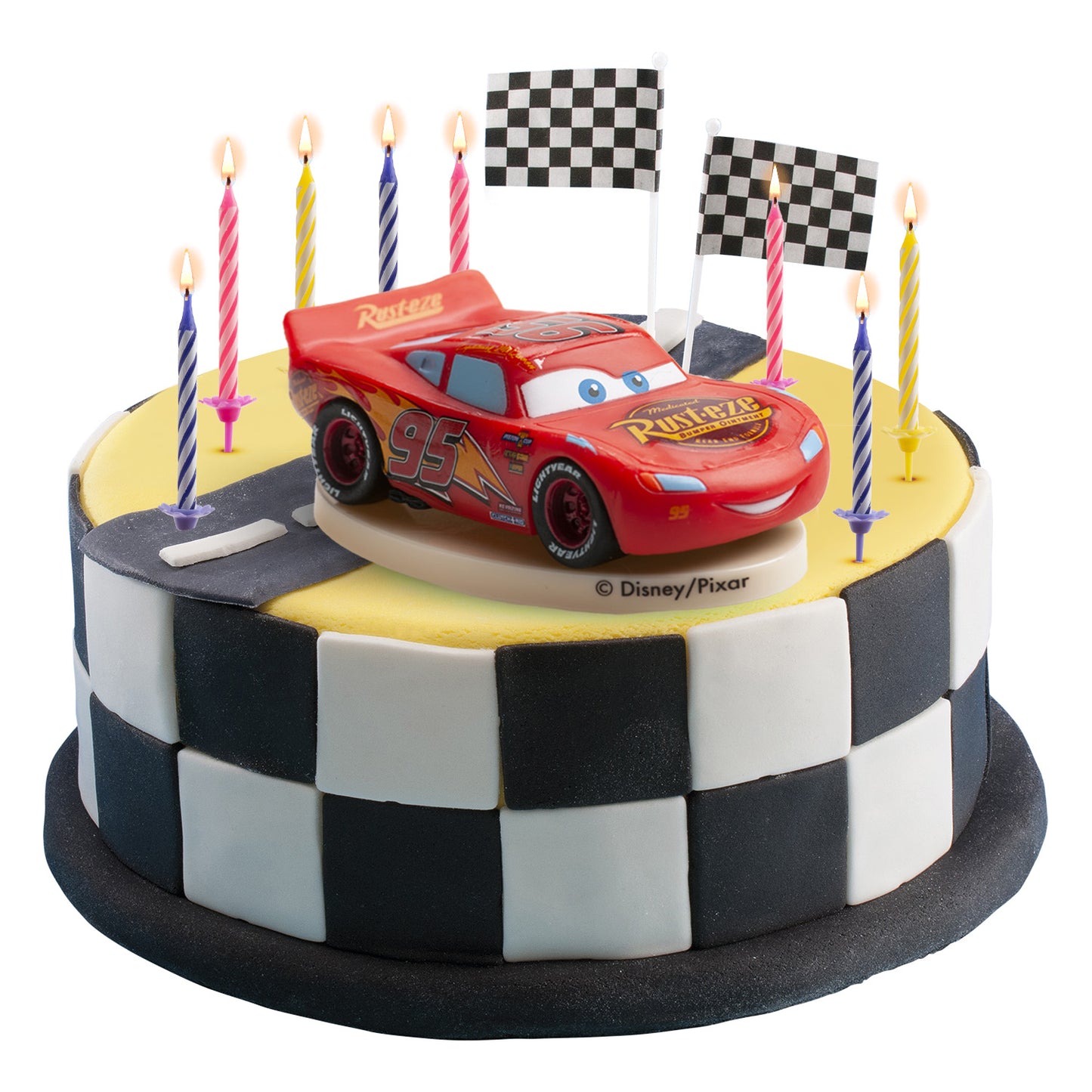 KIT PVC RETAIL CARS CON 10 VELAS PARA DECORAR TARTAS