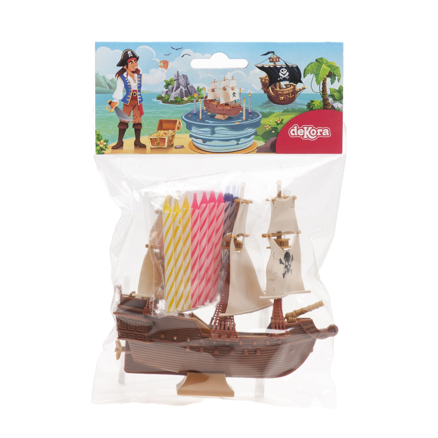 KIT PVC RETAIL PIRATAS CON 10 VELAS PARA DECORAR TARTAS