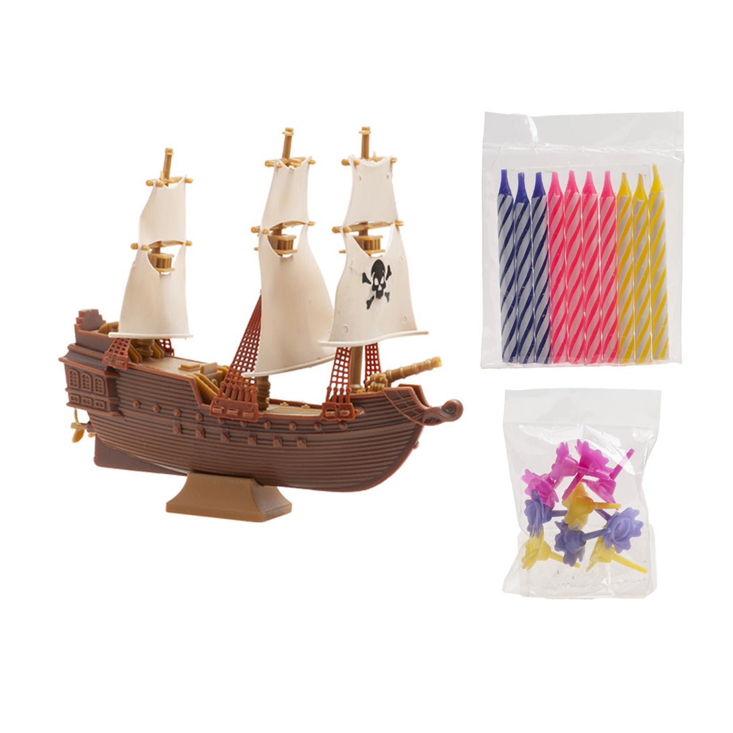 KIT PVC RETAIL PIRATAS COM 10 VELAS PARA DECORAR BOLOS