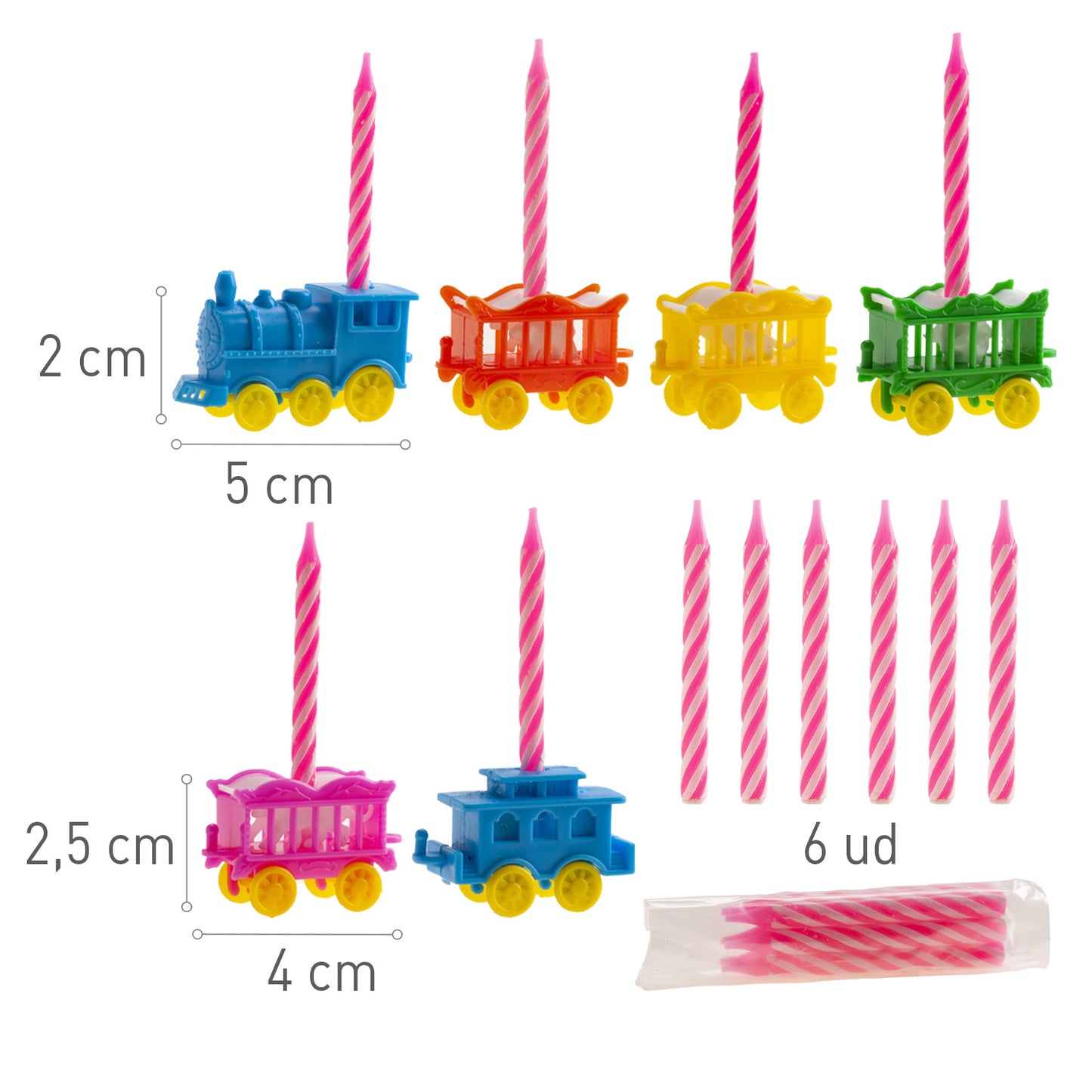 KIT PVC RETAIL CIRCO CON 10 VELAS PARA DECORAR TARTAS