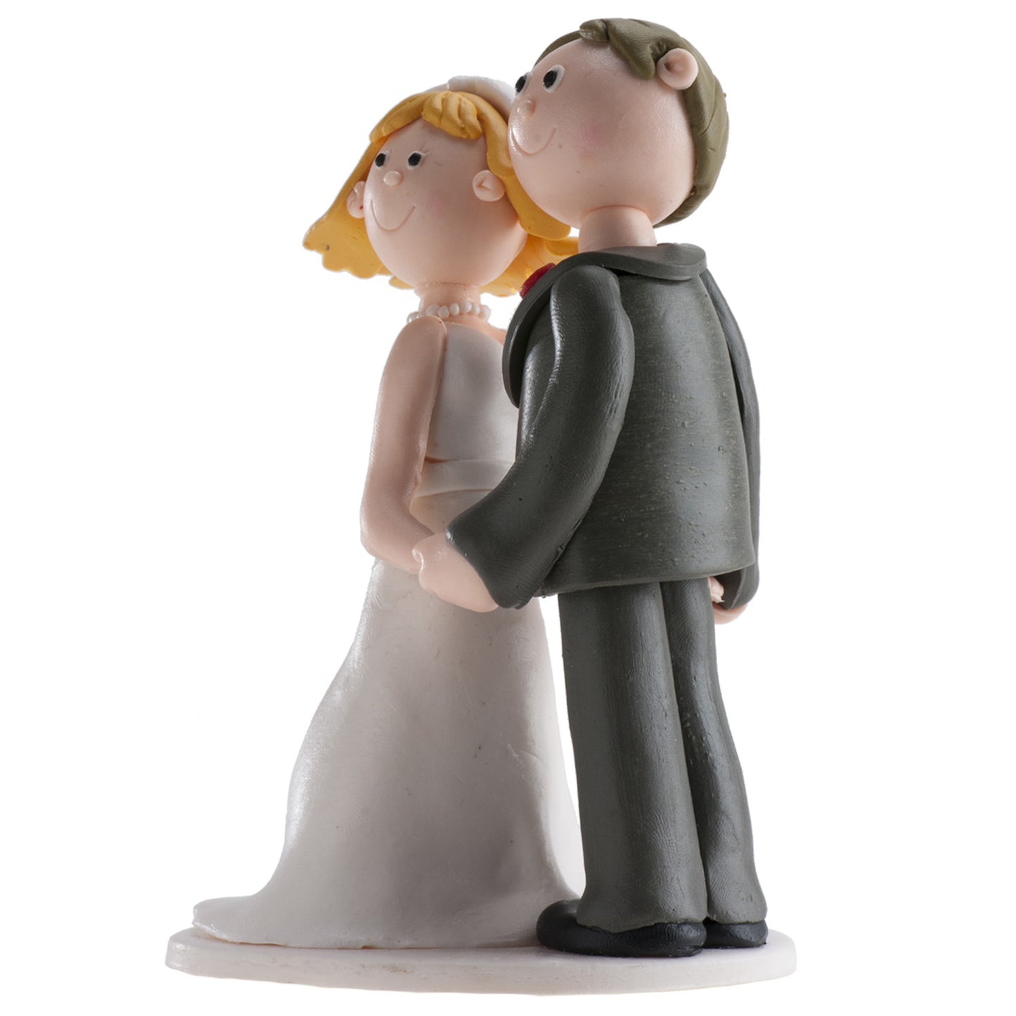 WEDDING CLAY COUPLE HOLDING HANDS 14CM