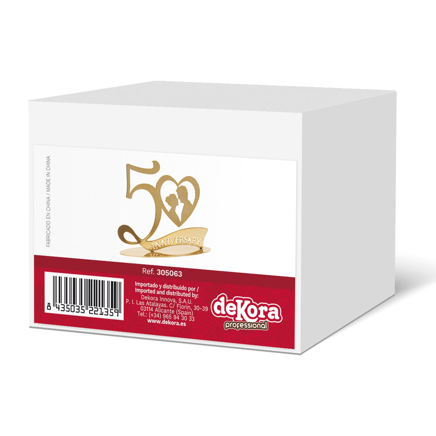 TOPPER PARA TARTAS 50 ANIVERSARIO METAL ORO 20X16 CM