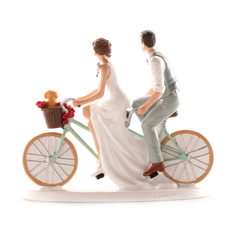PAREJA DE BODA "EN BICICLETA" 16 x 18CM