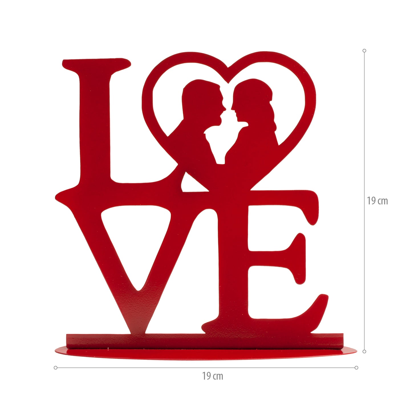 CAKE TOPPER "LOVE" MÉTAL ROUGE 19X19 CM