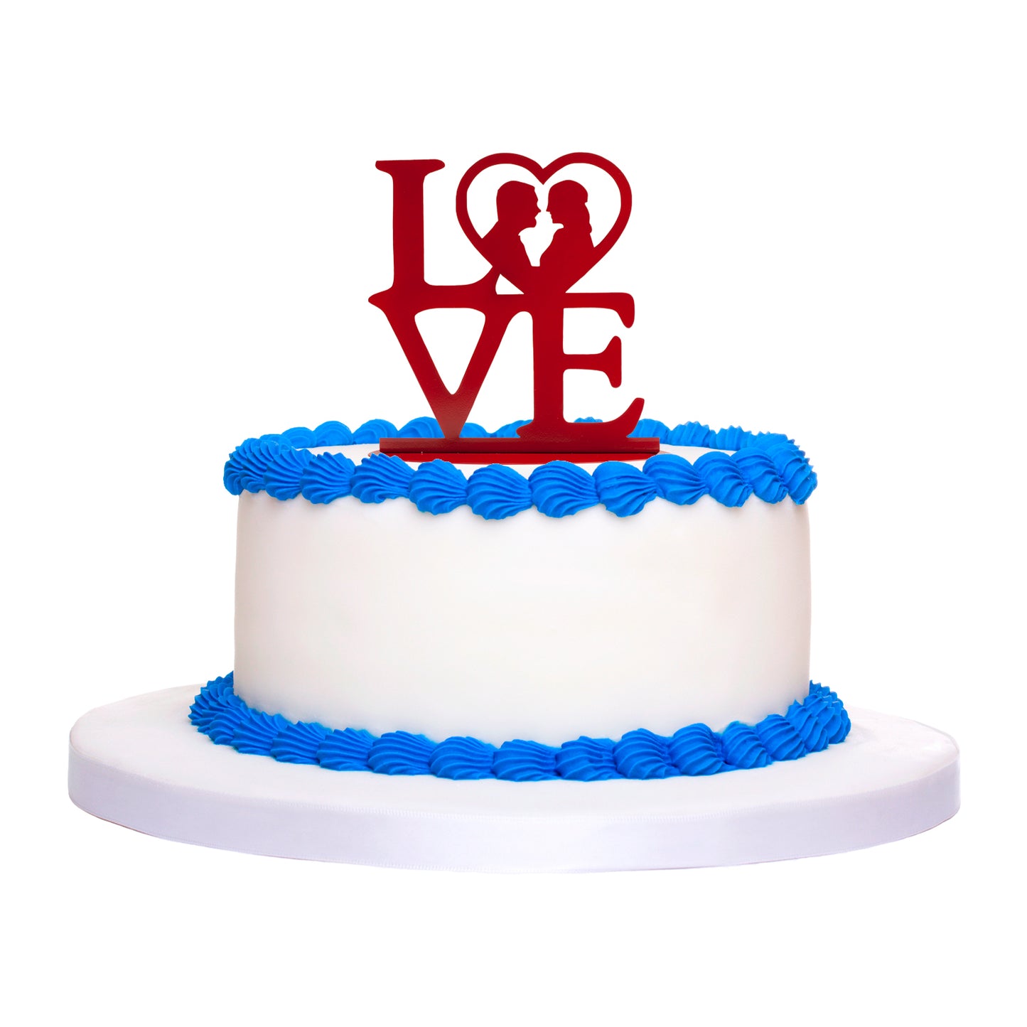 CAKE TOPPER "LOVE" MÉTAL ROUGE 19X19 CM