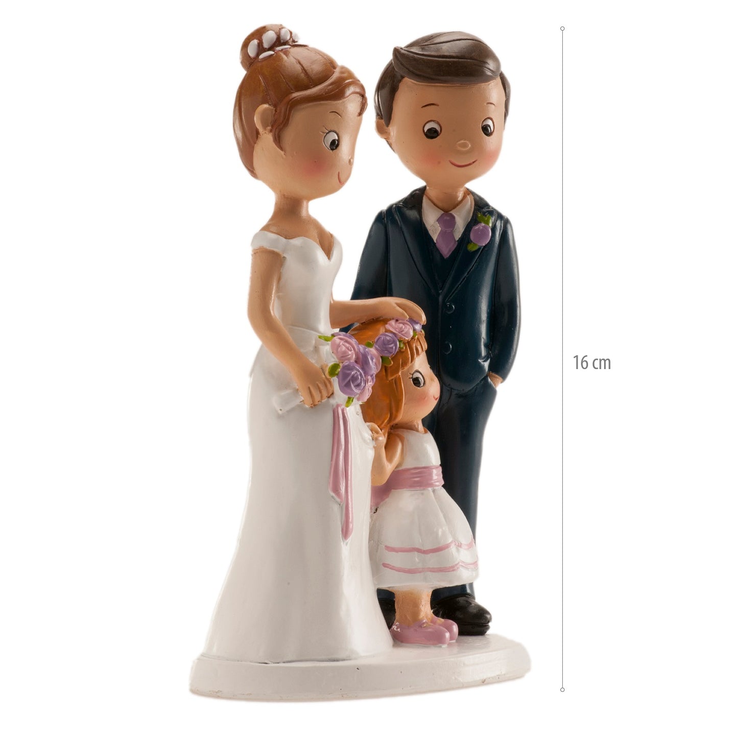 COPPIA DI SPOSI CON BAMBINA 16CM