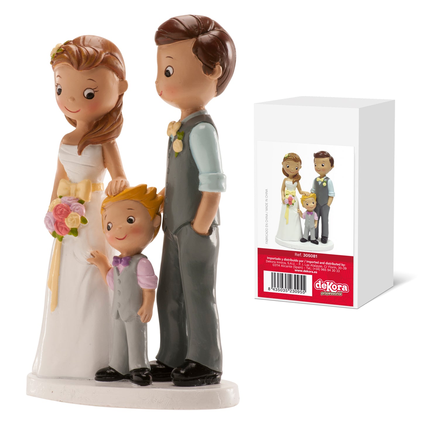 COUPLE DE MARIAGE "AVEC GARÇON" 16 CM