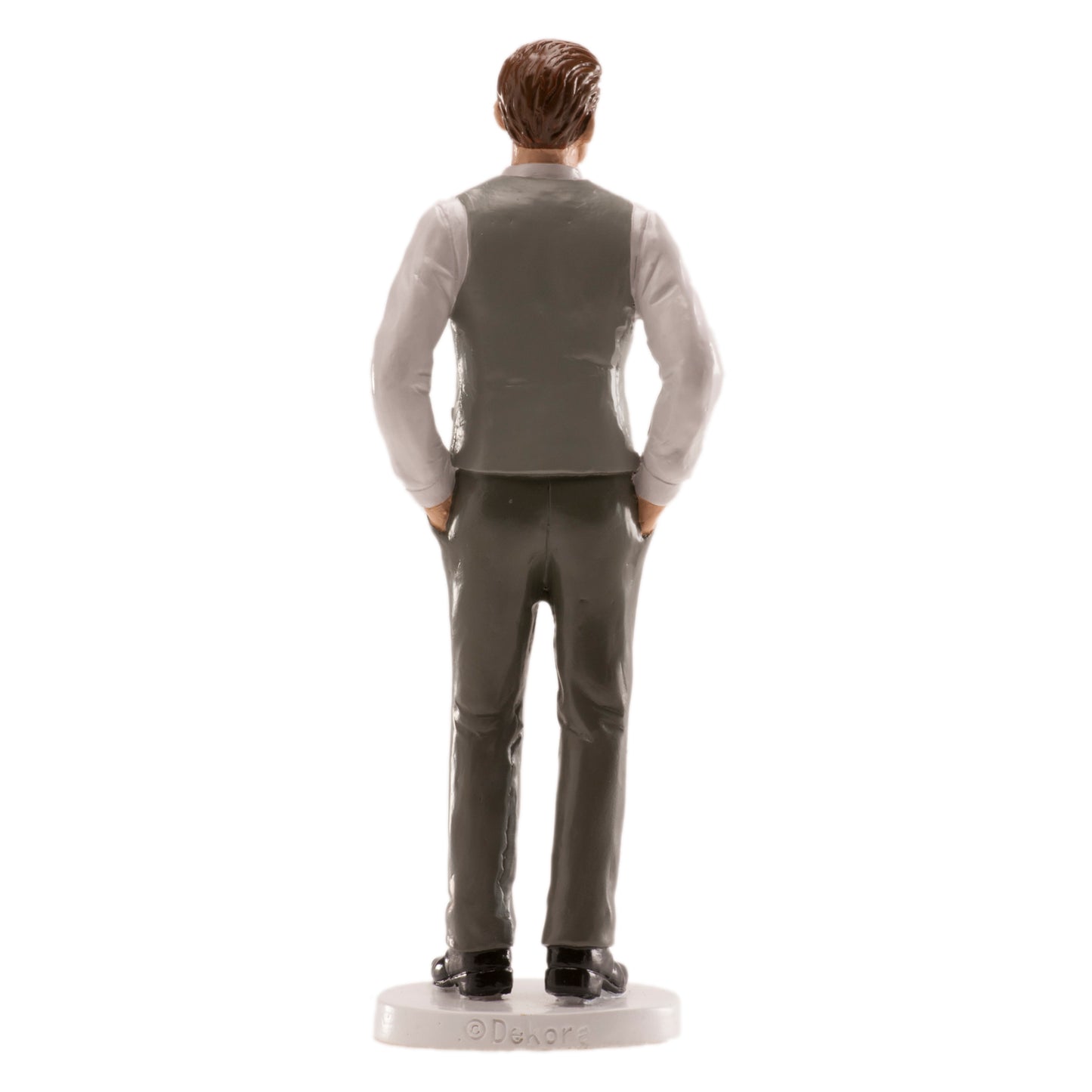 FIGURA HOMEM CASAMENTO "COLETE CINZA" 16 CM