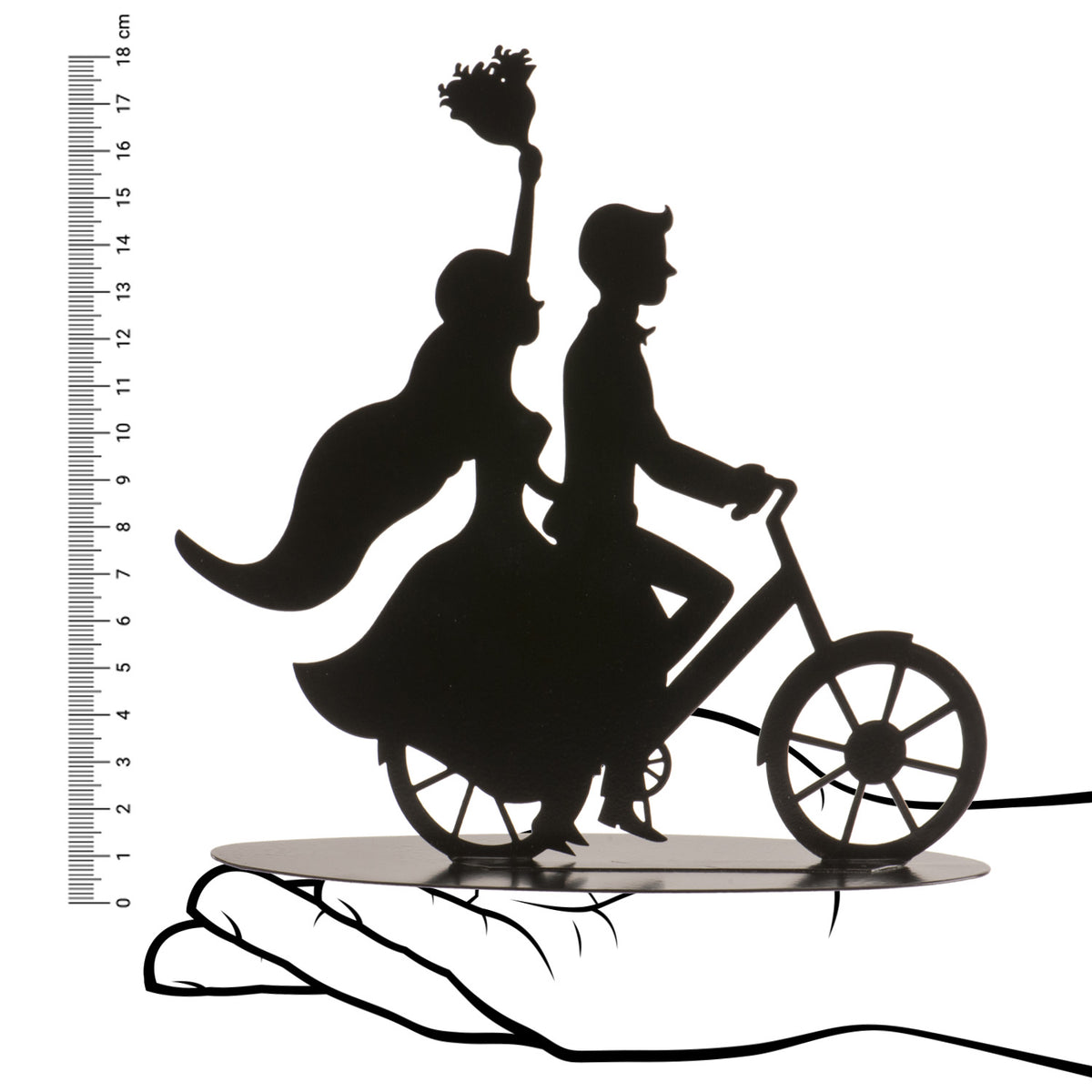 TOPO BOLO CASAMENTO BICICLETA METAL PETRO 18 CM