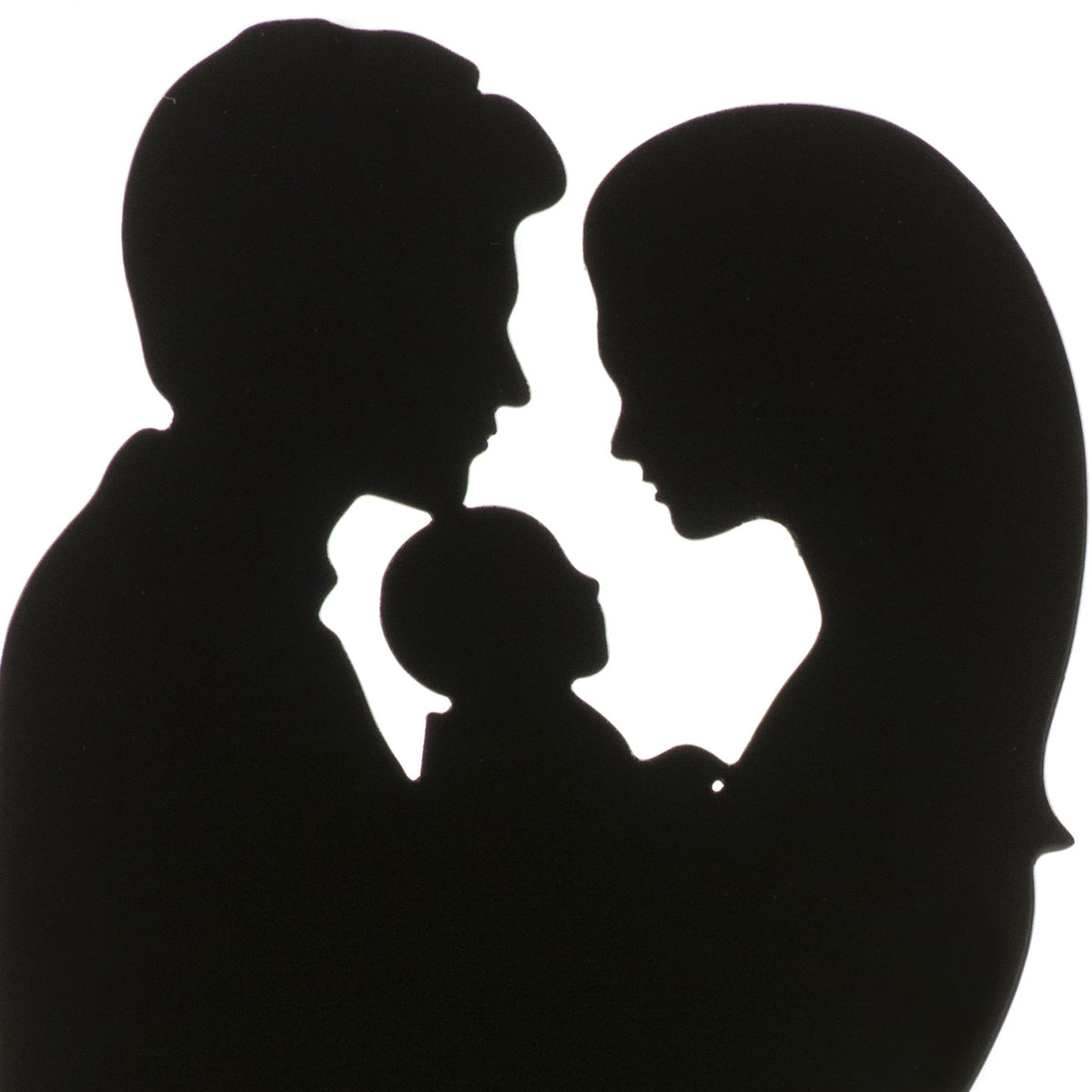 COUPLE AVEC BÉBÉ MARIAGE EN MÉTAL NOIR 18CM