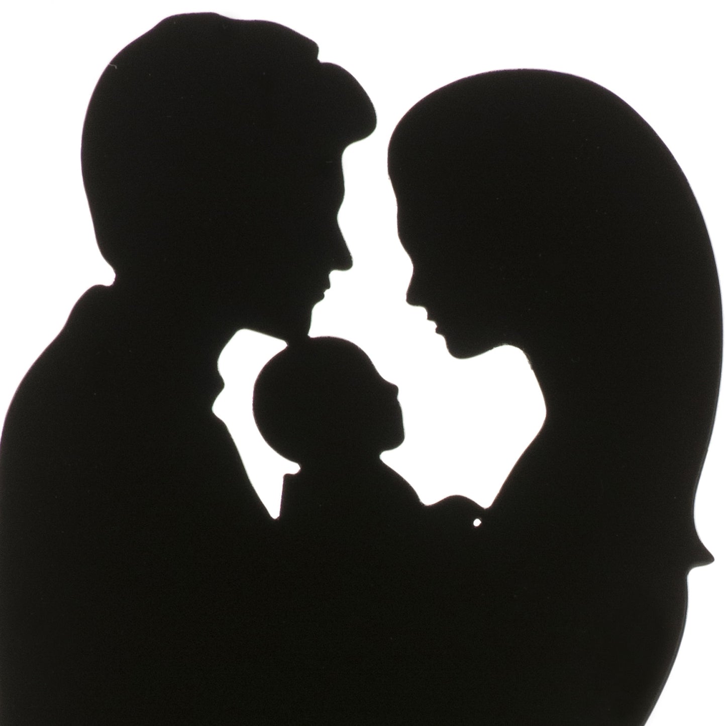COUPLE AVEC BÉBÉ MARIAGE EN MÉTAL NOIR 18CM