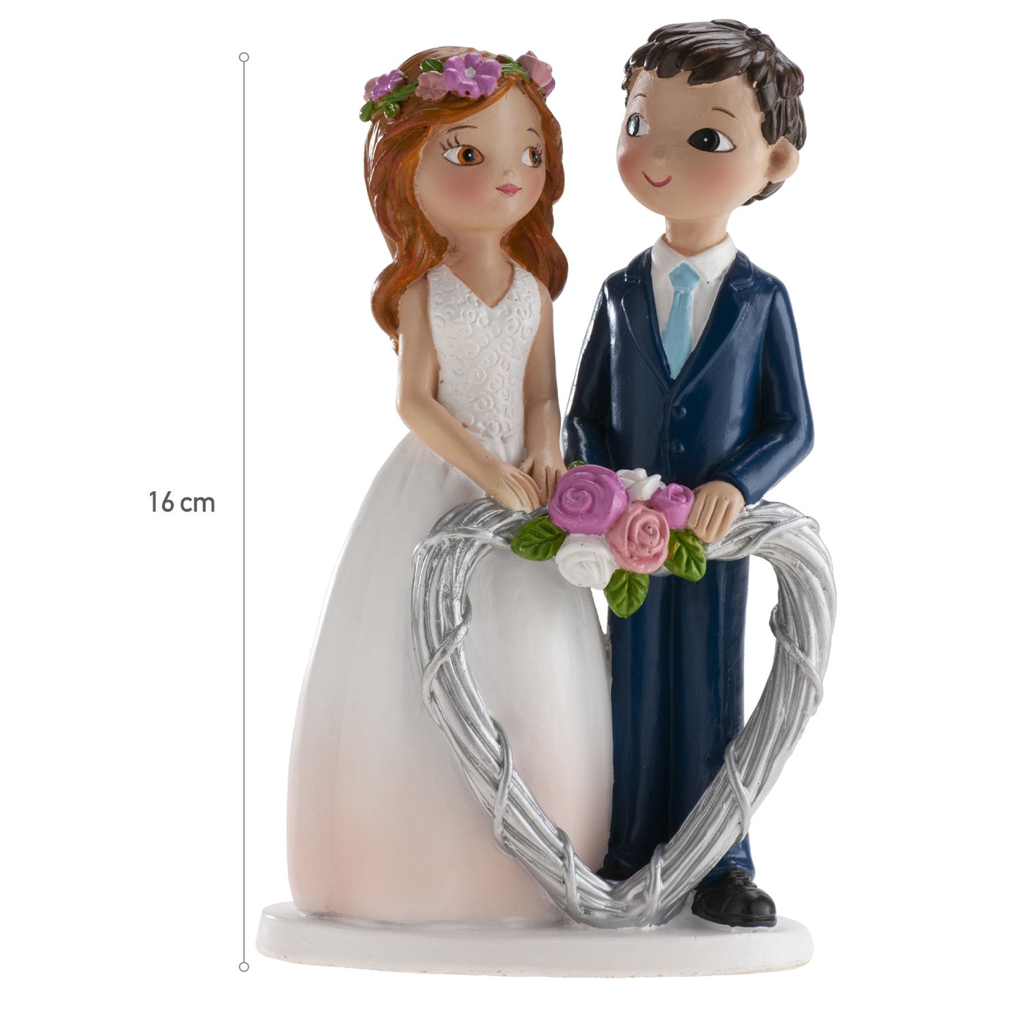 PAREJA BODA CORAZÓN 16CM