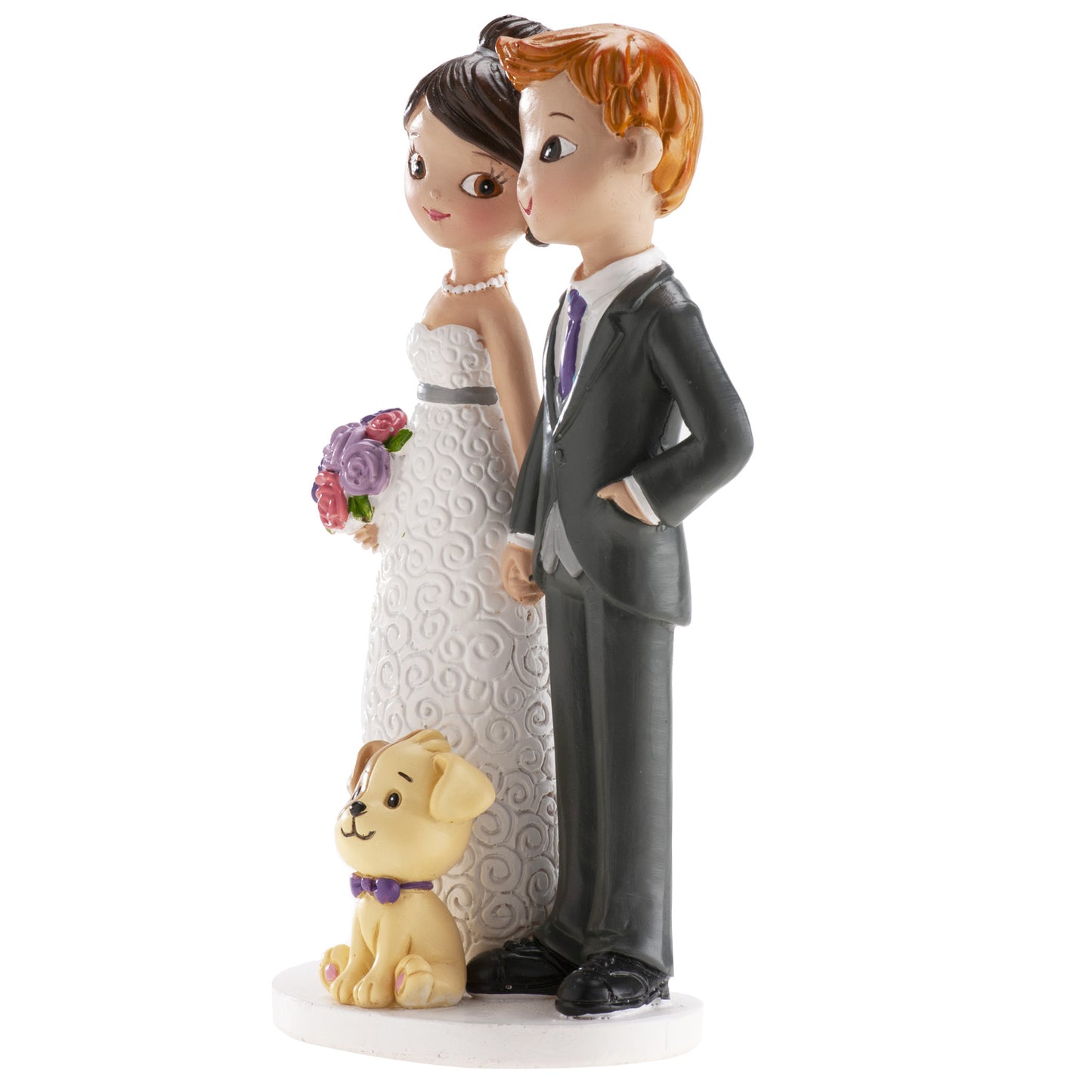 WEDDING COUPLE WITH DOG 16CM