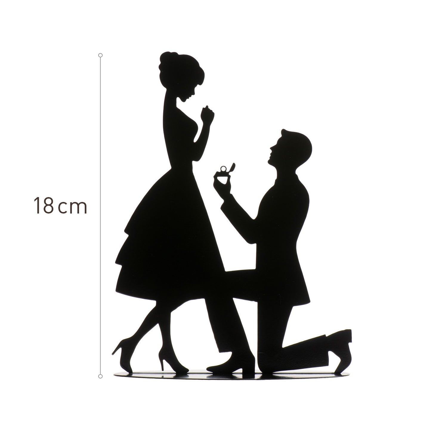 PARES DE CASAMENTO PROPOSTA DE CASAL METAL PRETO 18CM