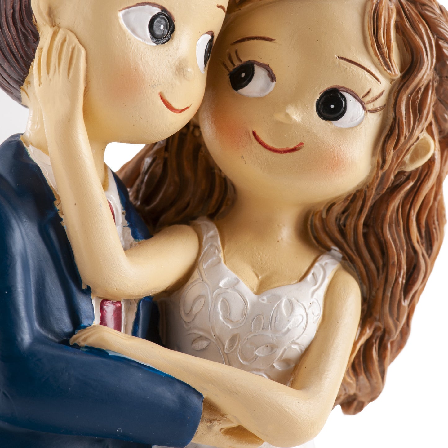 CASAL DE NOIVOS COM CARÍCIAS NO ROSTO 16CM