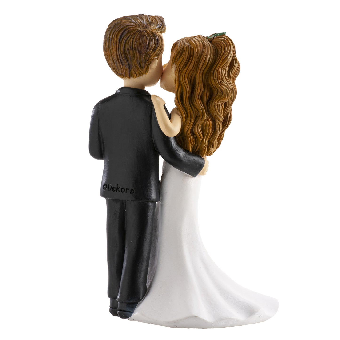 WEDDING COUPLE WITH CUPS AND KISS 16CM