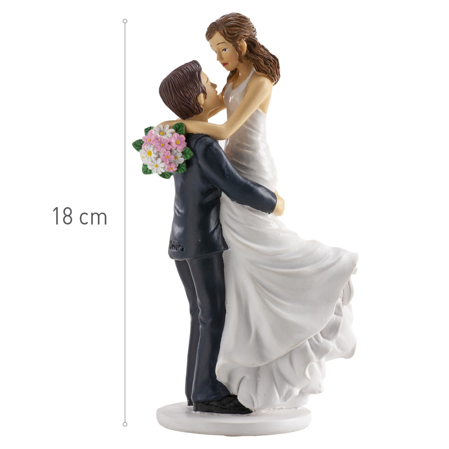 PAREJA DE BODA NOVIA EN BRAZOS 18CM