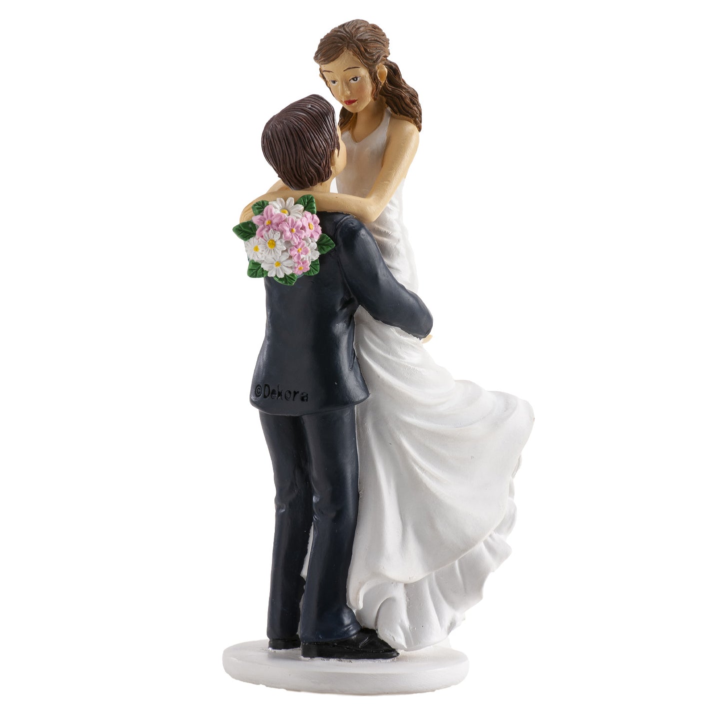 PAREJA DE BODA NOVIA EN BRAZOS 18CM