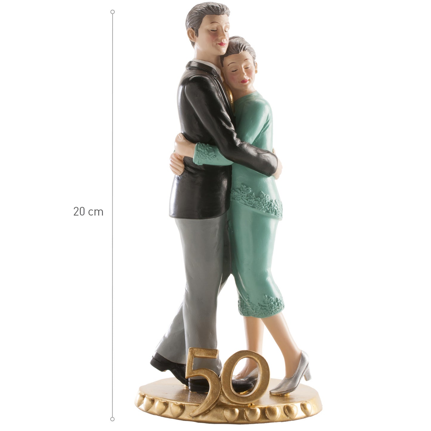 FIGURINE DE MARIÉS SENLAÇANT 50 ANNIVERSAIRE