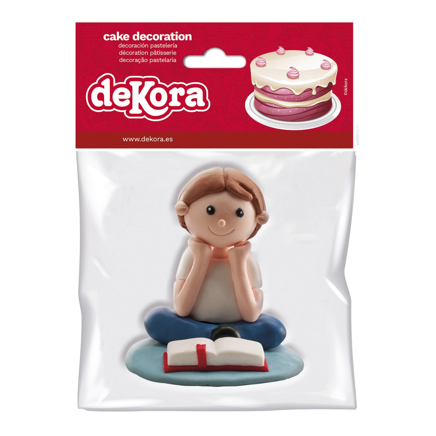 FIGURA CLAY BOLO COMUNHÃO CRIANÇA SENTADA 8 cm