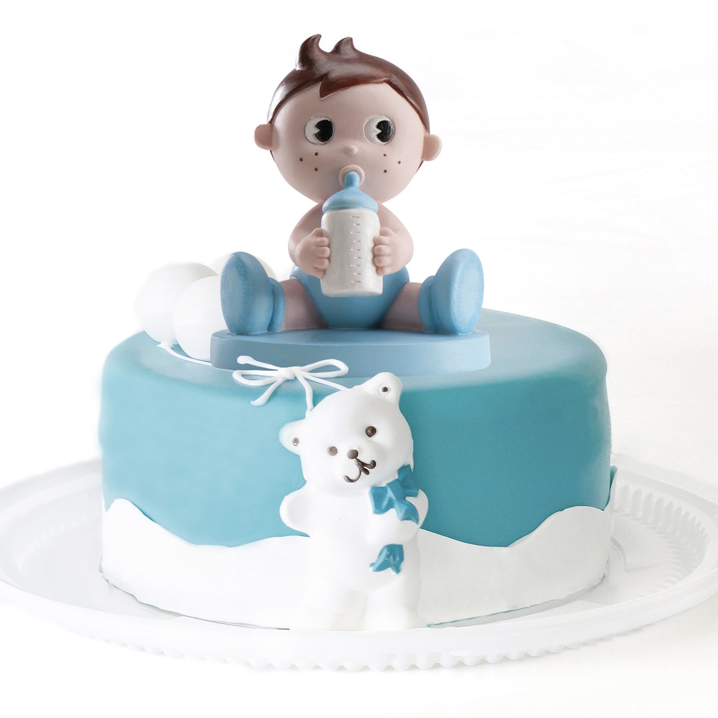 FIGURA TARTA BAUTIZO NIÑO CON BIBERÓN 10-11CM