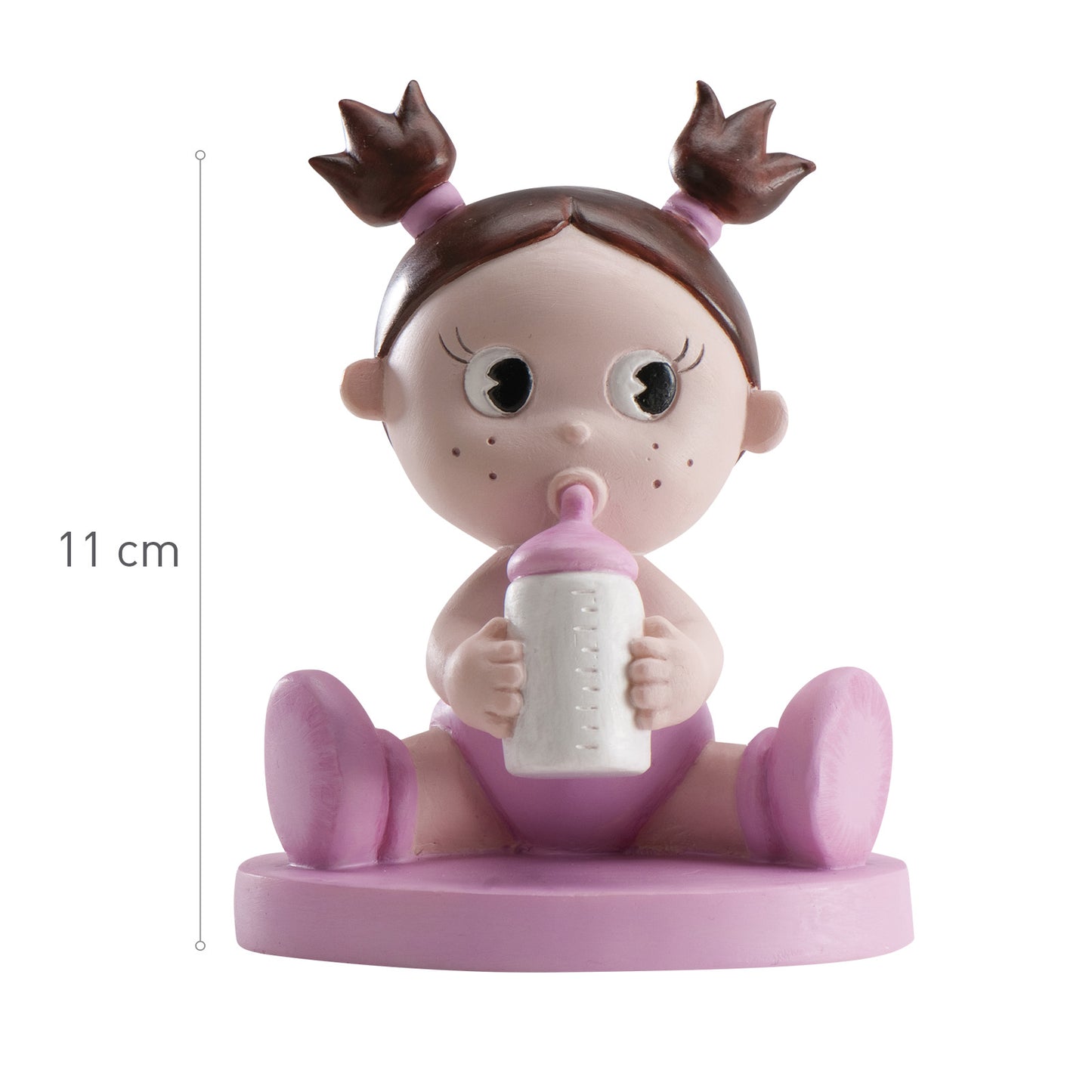 FIGURA TARTA BAUTIZO NIÑA CON BIBERÓN 10CM