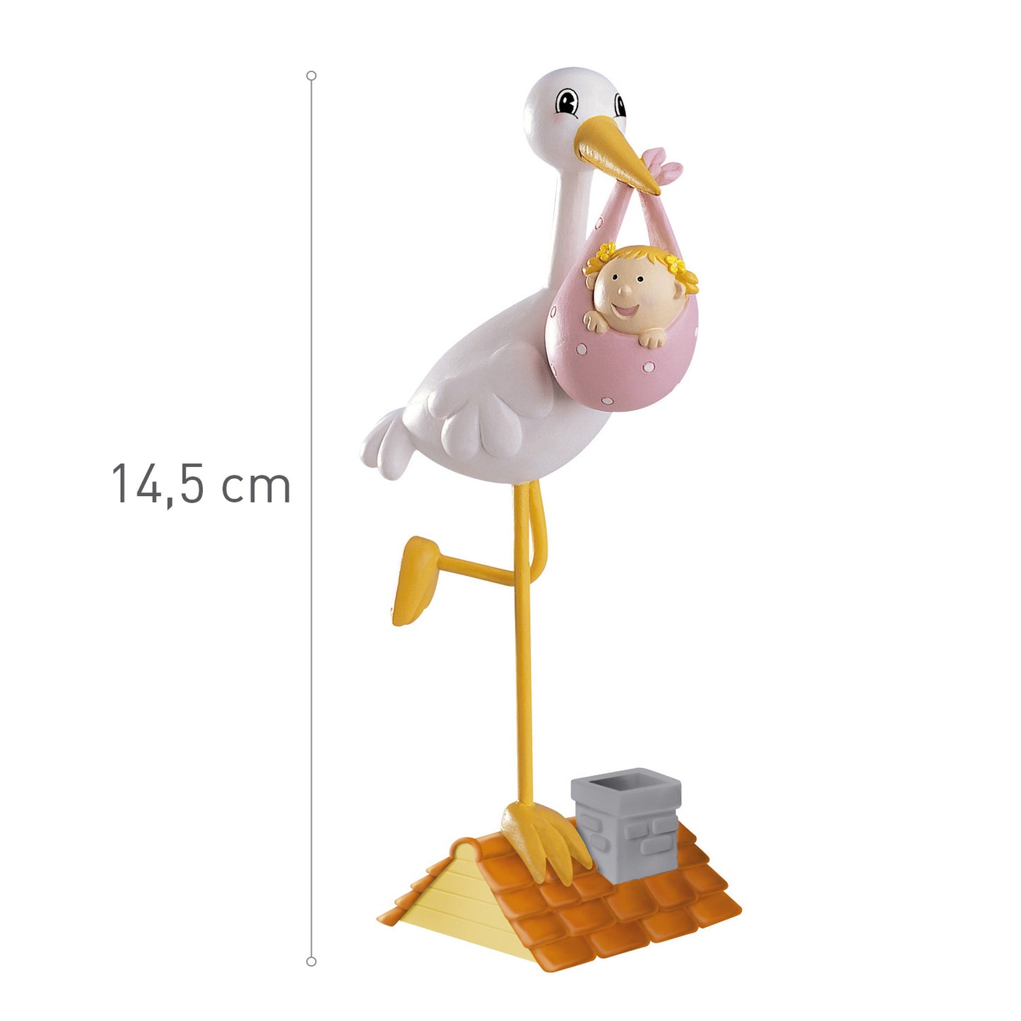 CIGOGNE À CLOCHE-PIED ROSE