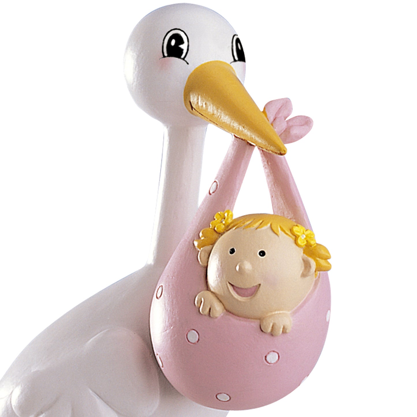 CIGOGNE À CLOCHE-PIED ROSE