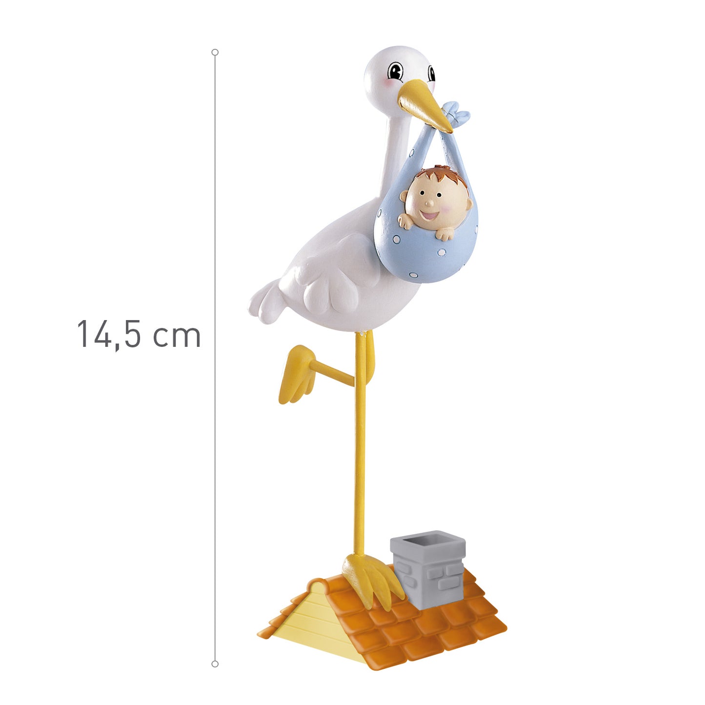 CIGOGNE À CLOCHE-PIED BLEUE