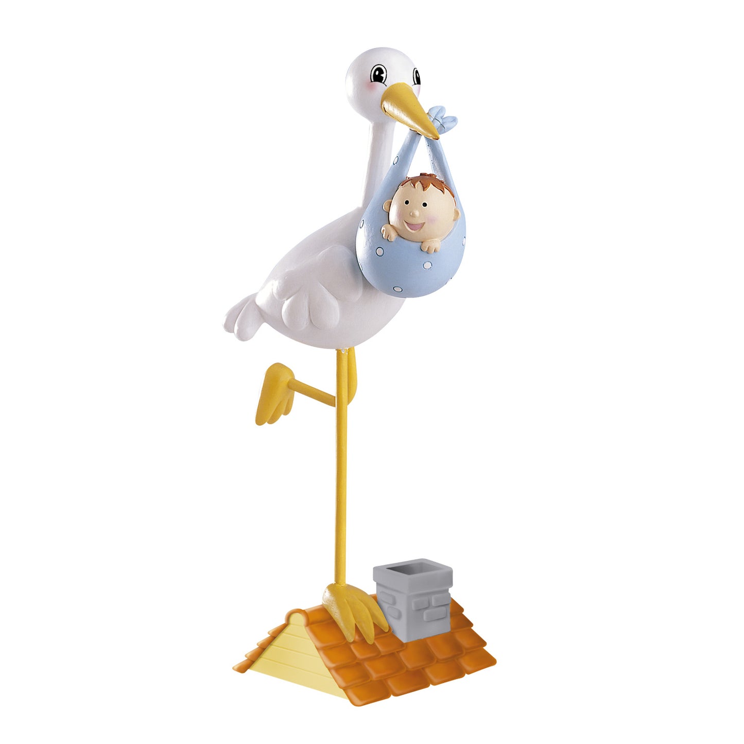 CIGOGNE À CLOCHE-PIED BLEUE