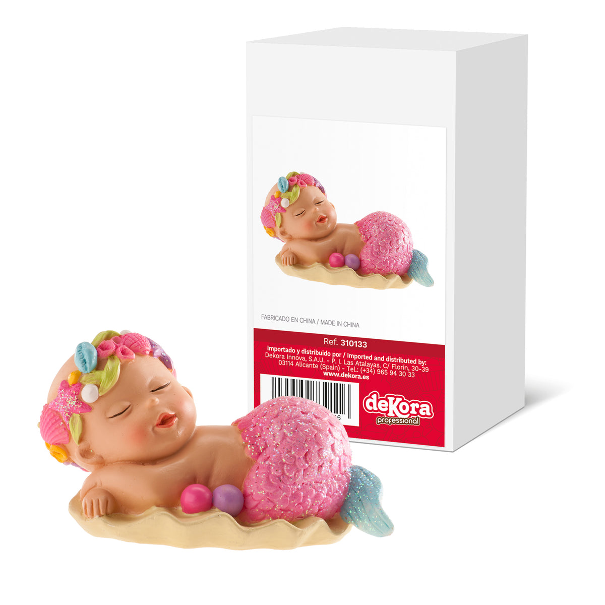 FIGURA TARTA BAUTIZO NIÑA SIRENITA 10CM