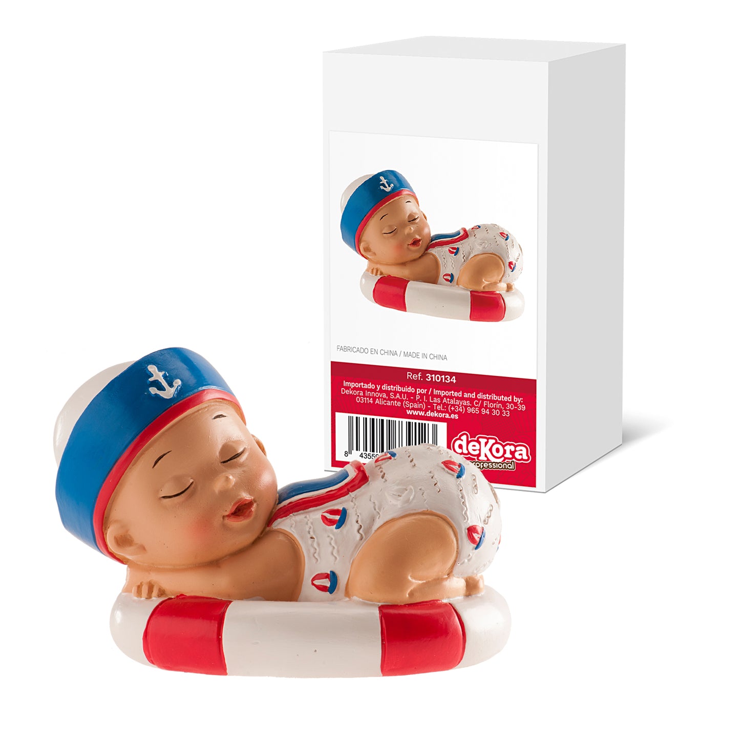 FIGURA TARTA BAUTIZO NIÑO MARINERO 10CM