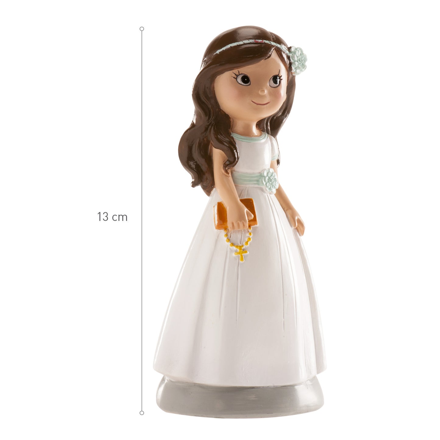 FIGURA TARTA COMUNIÓN NIÑA ACCESORIOS AZUL ELENA 13 CM