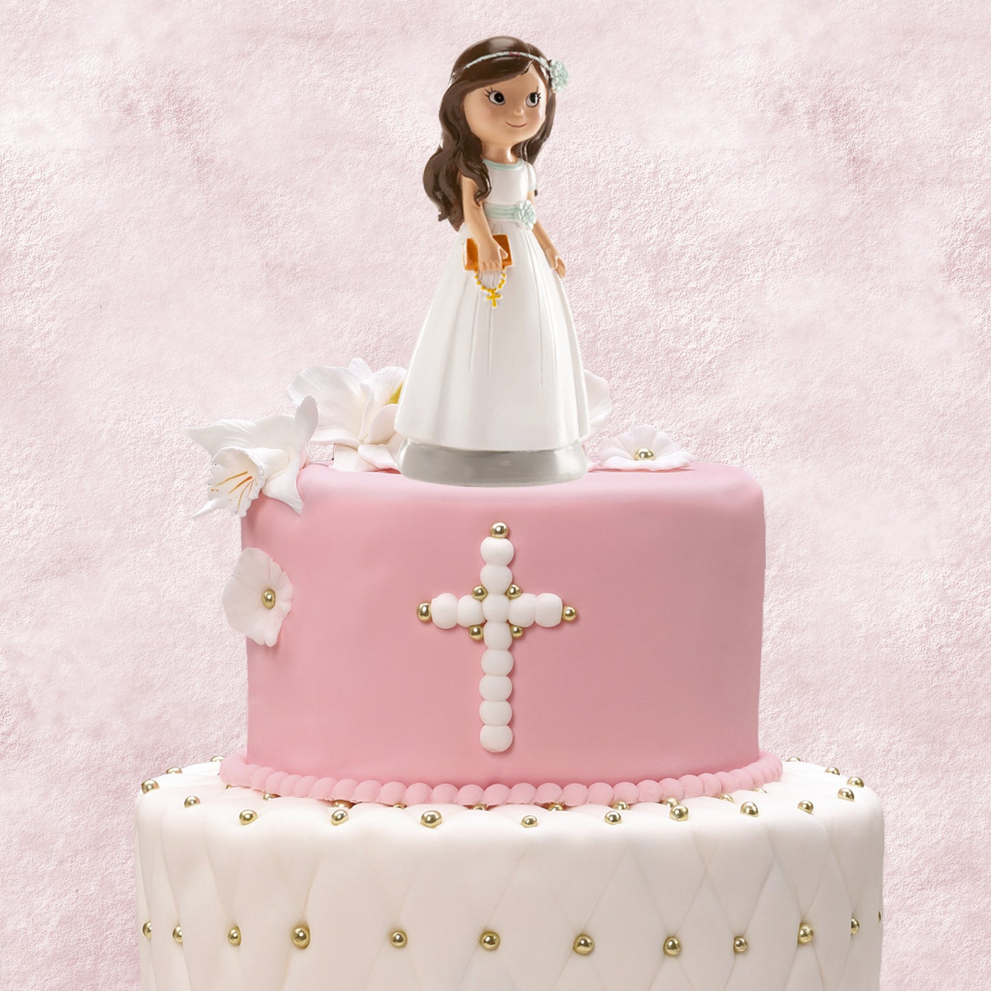 FIGURA TARTA COMUNIÓN NIÑA ACCESORIOS AZUL ELENA 13 CM