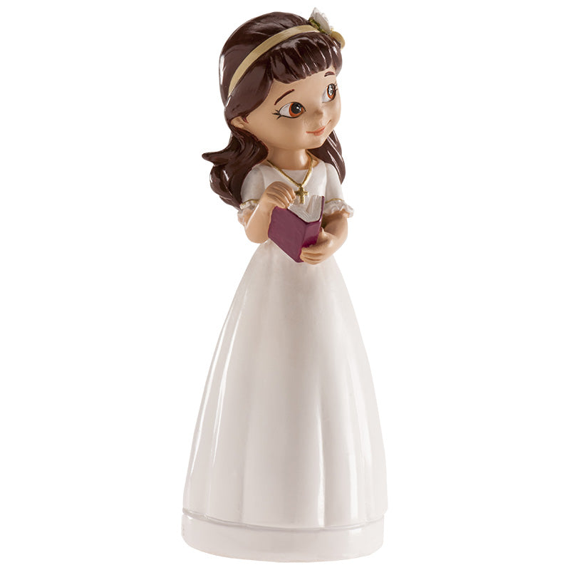 FIGURA TARTA COMUNIÓN NIÑA CON DIADEMA 13CM