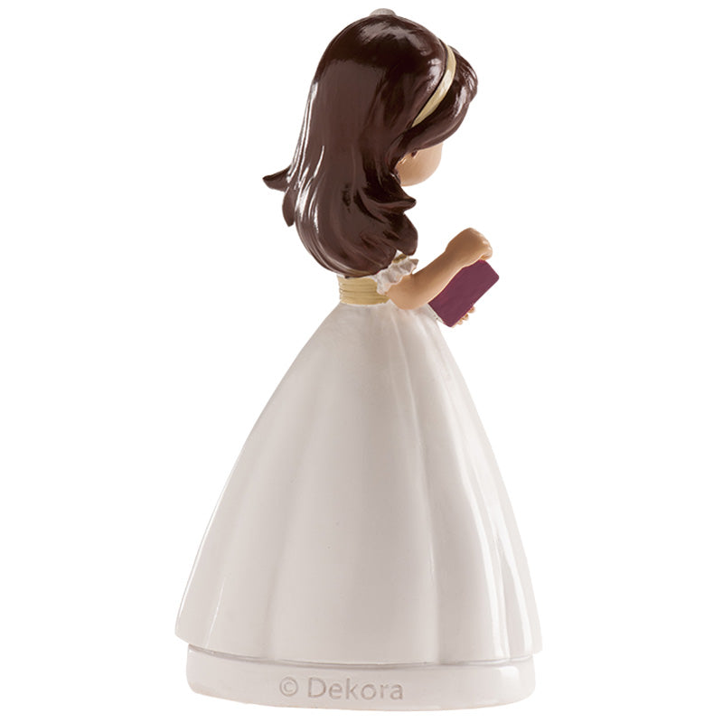 FIGURA TARTA COMUNIÓN NIÑA CON DIADEMA 13CM